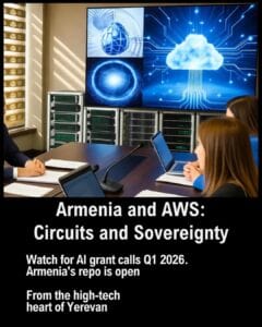 AI and cloud computing technology conference discussion on Armenia and AWS collaboration.