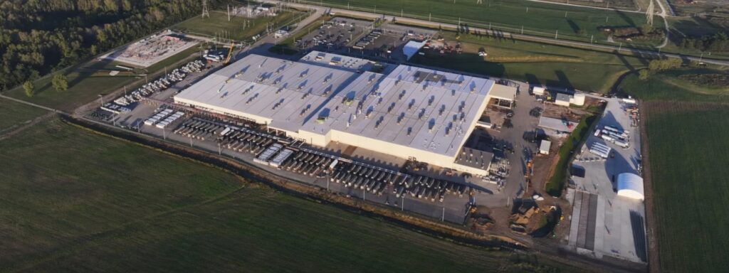 Aerial view of the Colossus data center site in Memphis
