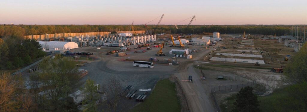 Aerial view of the gas turbine site in Southaven, Mississippi