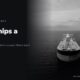 An oil tanker at sea seen from the air, in black and white, beside the headline Four ships a day