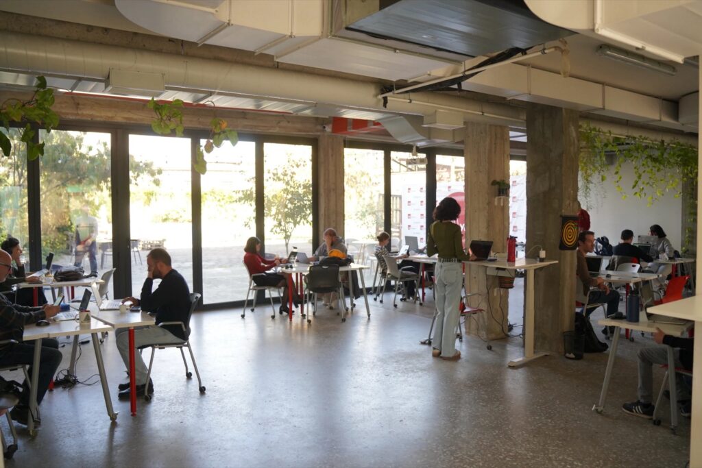 Open-plan workspace at Impact Hub Yerevan